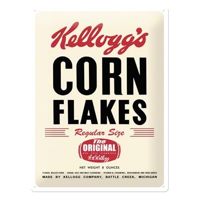 nostalgic-art-metalen-bord-kelloggs-corn-flakes-retro-23131 Nostalgic Art Tin Sign Kelloggs Corn Flakes Retro 30x40