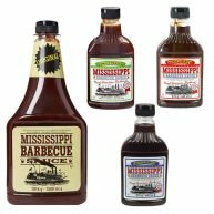 Mississippi bbq saus pakket met 4 smaken waarvan 1 grote fles.